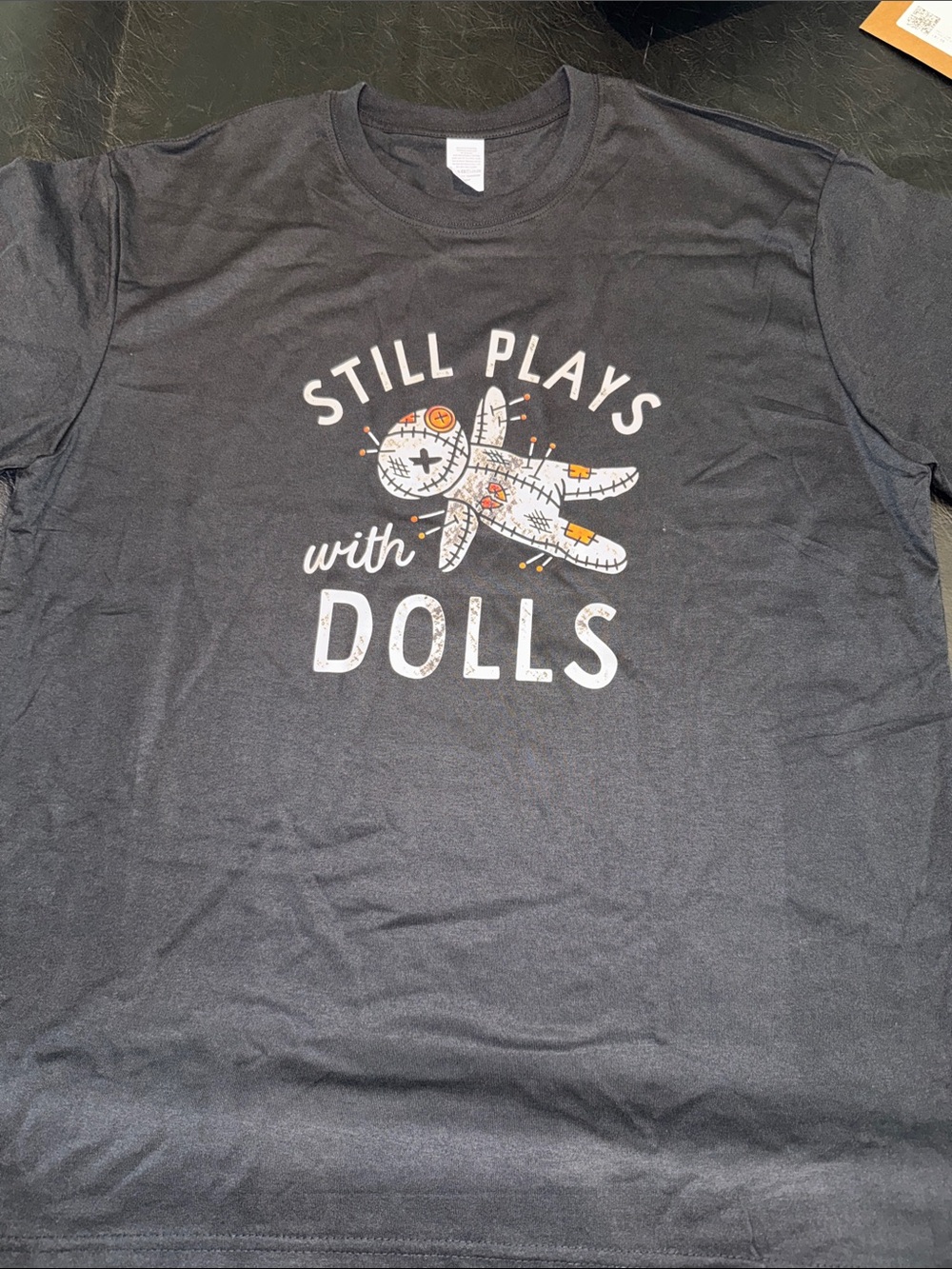 Still Plays With Dolls Graphic Tee Black size XL